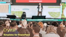  Presentation with formal - Presentation theme with back-view-of-men background and a tawny brown colored foreground