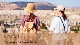  Presentation with fairy - Slide deck consisting of back-view-of-mother background and a coral colored foreground