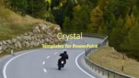  Presentation with black road - Presentation theme enhanced with back-view-of-motorcyclist background and a tawny brown colored foreground