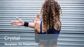  Presentation with crossfit - Amazing presentation having back-view-of-muscular-woman backdrop and a seafoam green colored foreground