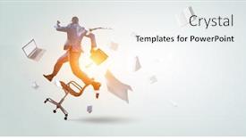  Presentation with black ethics - Presentation theme having back-view-of-running-black background and a sky blue colored foreground