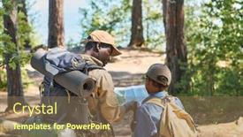  Presentation with black man - Presentation theme having back-view-of-senior-black background and a coral colored foreground