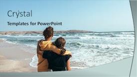  Presentation with teenage love - Theme having back-view-of-teenage-boy background and a light blue colored foreground