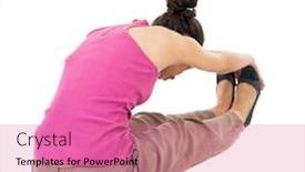  Presentation with african people - Colorful presentation theme enhanced with back view of the girl sitting in front of a warm up exercise rear view people collection backside view of person isolated over white background african-american woman stretching warming up feet backdrop and a coral colored foreground