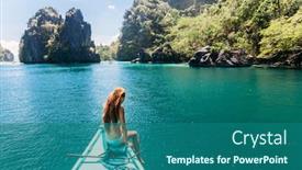  Presentation with philippines - Presentation theme having back-view-of-the-young background and a ocean colored foreground