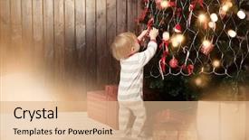  Presentation with christmas magic - Presentation featuring back view of toddler boy background and a coral colored foreground