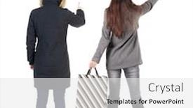  Presentation with procurement - PPT theme enhanced with back-view-of-two-women background and a white colored foreground