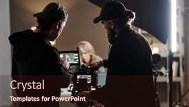  Presentation with shooting - Theme consisting of back-view-of-two-young background and a wine colored foreground