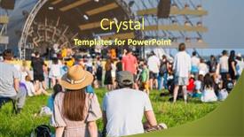  Presentation with music festival - Presentation design with back-view-of-unrecognizable-couple background and a  colored foreground