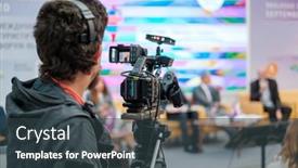  Presentation with video conference - Audience pleasing slides consisting of back-view-of-unrecognizable-male backdrop and a tawny brown colored foreground