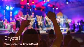  Presentation with glowing lights - Slides consisting of back-view-of-unrecognizable-people background and a  colored foreground