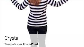  Presentation with heavy load - Cool new PPT theme with back view of woman protects hands from what is falling from above woman holding a heavy load rear view people collection backside view of person isolated over white background girl in striped backdrop and a white colored foreground