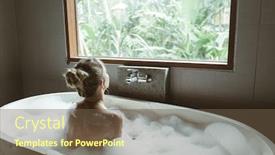  Presentation with foam - Presentation enhanced with back-view-of-woman-relaxing background and a tawny brown colored foreground