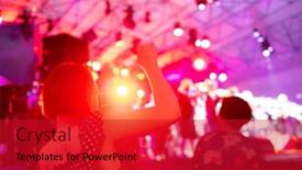  Presentation with festival music - Slides enhanced with back-view-of-woman background and a crimson colored foreground