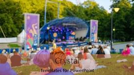  Presentation with music festival - Presentation with back-view-of-woman background and a red colored foreground