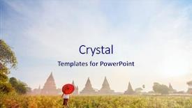  Presentation with ancient temples - PPT theme consisting of back view of young girl background and a sky blue colored foreground