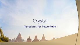  Presentation with ancient temples - Colorful PPT theme enhanced with back-view-of-young-girl backdrop and a sky blue colored foreground