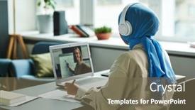  Presentation with muslim - PPT layouts having back-view-of-young-muslim background and a violet colored foreground