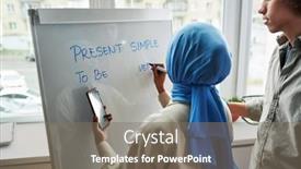  Presentation with muslim - Theme enhanced with back-view-of-young-muslim background and a gray colored foreground