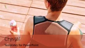  Presentation with water safety - Colorful theme enhanced with back-view-of-young-sportsman backdrop and a red colored foreground