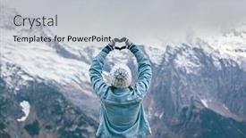  Presentation with winter scene - Presentation theme having making shape of love background and a light gray colored foreground