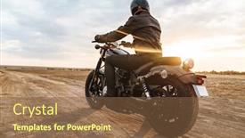  Presentation with bike - Beautiful PPT layouts featuring back-view-photo-of-handsome backdrop and a tawny brown colored foreground