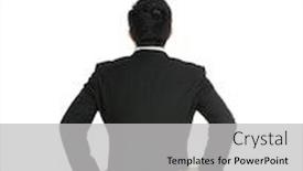  Presentation with hip - Beautiful slides featuring back-view-with-businessman-hand backdrop and a light gray colored foreground