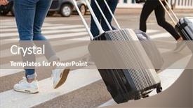  Presentation with pedestrian crossing - Slide set consisting of back walking across pedestrian background and a gray colored foreground