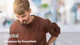  Presentation with back pain - PPT theme consisting of back with hand muscular pain background and a tawny brown colored foreground