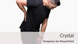  Presentation with kidneys pain or lower back - Slide deck featuring back with hand muscular pain background and a white colored foreground