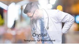  Presentation with back pain - PPT theme consisting of back with hand muscular pain background and a light blue colored foreground