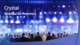  Presentation with crowd - Slide deck having  background and a  colored foreground