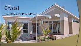  Presentation with transportation brand new cars - Amazing PPT theme having back yard of a brand backdrop and a light blue colored foreground