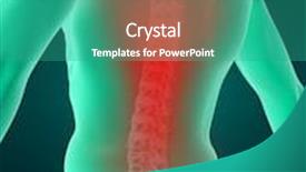  Presentation with backache - Audience pleasing presentation theme consisting of 3d vertebra - backache backdrop and a teal colored foreground