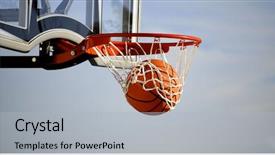  Presentation with basketball - Slides consisting of swish - action shot of basketball going background and a light gray colored foreground