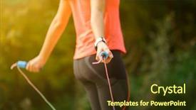  Presentation with ankle - Cool new slides with running ankle - close up of woman feet backdrop and a tawny brown colored foreground