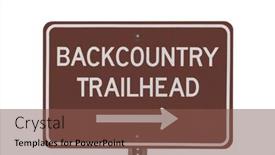  Presentation with backcountry - Slides featuring backcountry-trailhead-sign-isolated background and a tawny brown colored foreground