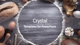  Presentation with bakery - PPT theme having backdrop black grey circle borders - bread and bakery products background and a gray colored foreground