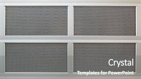  Presentation with steel - Beautiful slides featuring backdrop black grey circle borders - perforated steel garage security door backdrop and a gray colored foreground