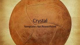  Presentation with brown leather - Theme featuring backdrop circle borders - brown leather soccer ball background and a red colored foreground