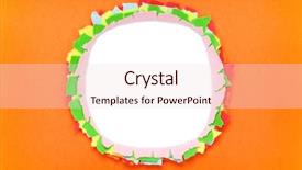  Presentation with torn newspaper paper - Cool new PPT theme with backdrop circle borders - colorful torn paper background backdrop and a lemonade colored foreground