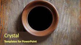  Presentation with wooden floor and gold frame - Colorful PPT layouts enhanced with backdrop circle borders - empty photo-frame on wooden background backdrop and a  colored foreground