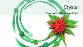 Presentation with lime green and white flower - Colorful slide deck enhanced with backdrop circle borders - green frame with flowers made backdrop and a mint green colored foreground