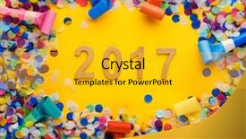  Presentation with new year - Amazing PPT layouts having backdrop circle borders - new year 2017 decoration backdrop and a gold colored foreground