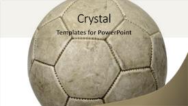  Presentation with old school punk rock leather - Presentation theme with backdrop circle borders - old leather ball isolated background and a soft green colored foreground