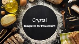  Presentation with bakery - PPT theme enhanced with backdrop food oil - bread and bakery ingredients background and a dark gray colored foreground