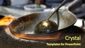  Presentation with chinese food - PPT layouts featuring backdrop food oil - preparing a chinese meal background and a tawny brown colored foreground