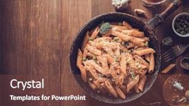  Presentation with pasta - Slides enhanced with backdrop food oil - ready pasta on wooden background background and a  colored foreground