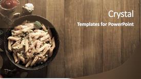  Presentation with pasta - Audience pleasing presentation theme consisting of backdrop food oil - ready pasta on wooden background backdrop and a  colored foreground