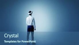  Presentation with empty - Audience pleasing presentation design consisting of lifelike - businessman wearing vj glasse backdrop and a ocean colored foreground